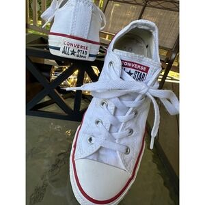 Converse All Star White Canvas Sneakers Low Top Youth Shoes Size 3